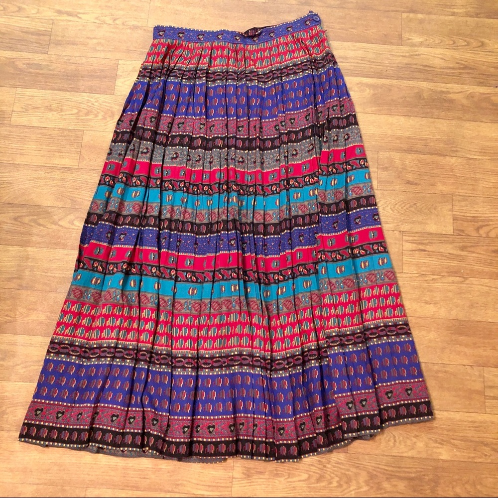 Chaus Pleated Boho Maxi Skirt - Size 10